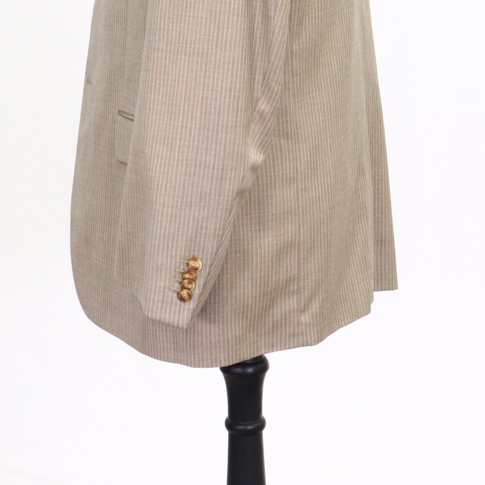 Perry Ellis 44R Beige Striped 2-Button Sport Coat Blazer Jacket P021 - Picture 6 of 11